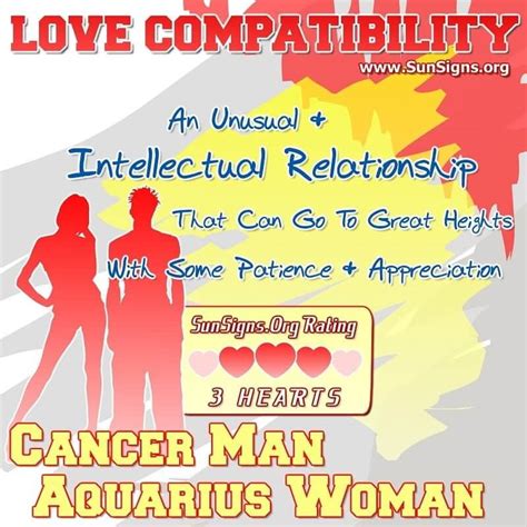 Cancer Man And Aquarius Woman Love Compatibility Sunsignsorg