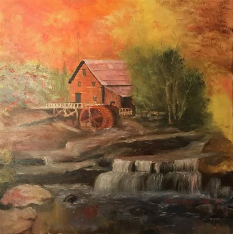 Water Mill Painting By Cynthia Ney Fine Art America