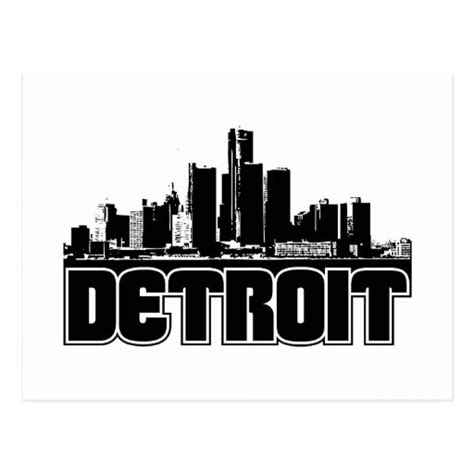 Detroit Skyline Postcard Zazzle