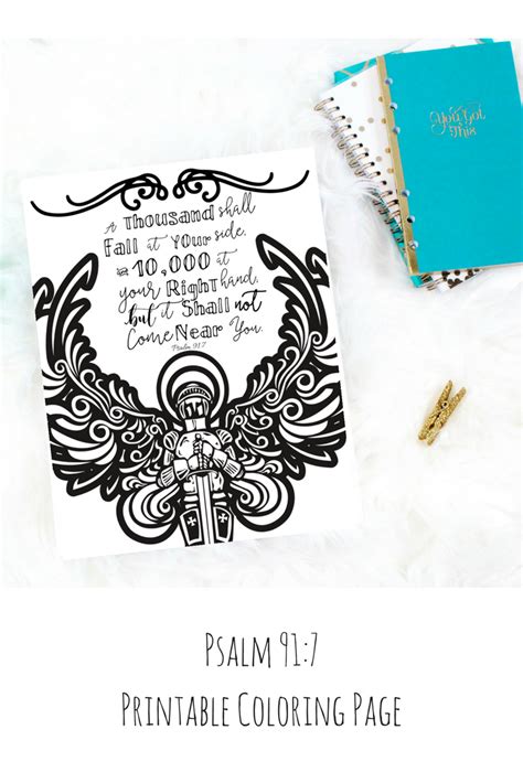 Matthew 13:23 mindfulness coloring page. Gumroad - Psalm 91:7 Digital Download Printable Coloring ...