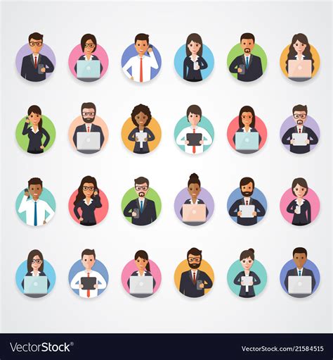Team Avatar Icon Employee Worker Profile Leader Vector Image