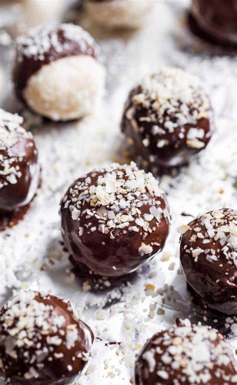 Naturally Sweet Dark Chocolate Coconut Bites Recipe Pinch Of Yum