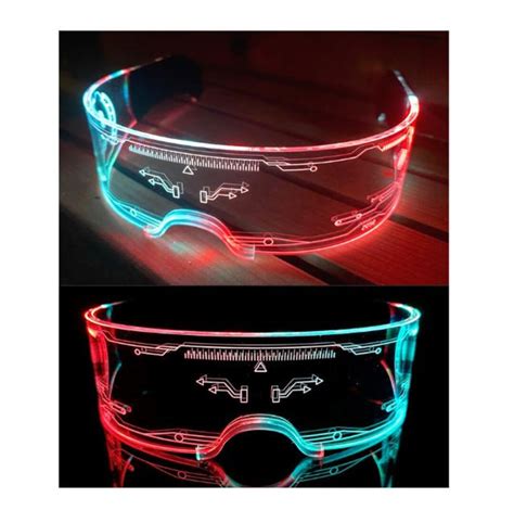 2 pairs led cyberpunk glasses light up glasses rave neon etsy