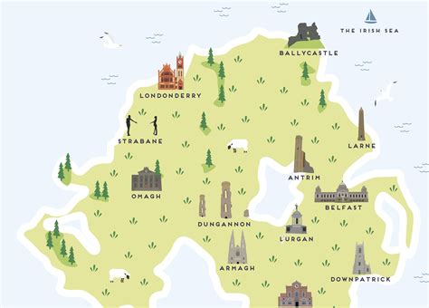 Map Of Northern Ireland Print By Pepper Pot Studios Ireland Map