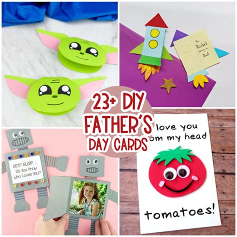 Kids of all ages can participate in making these cards, although the little ones may need a helping hand. Cute Father's Day Cards for Kids to Make - Messy Little Monster