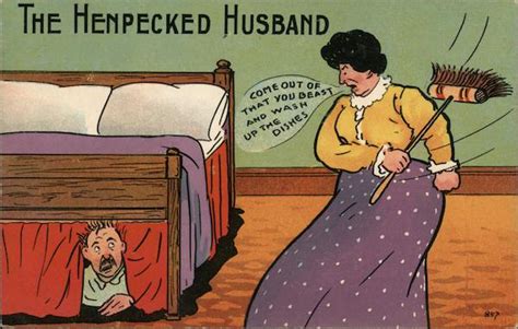The Henpecked Husband Marriage And Wedding Postcard