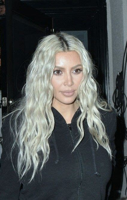 Pinterest Deborahpraha ♥️ Kim Kardashian Platinum Blonde Hair With Curls Hairstyles