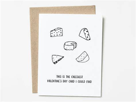 Funny Cheese Valentine S Day Card Cheesy Valentine S Etsy