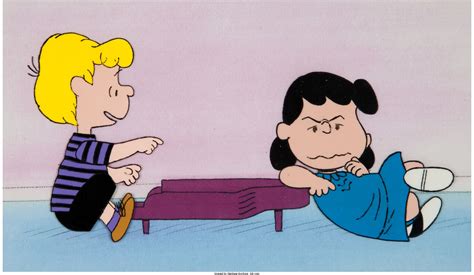 Charlie Brown And Snoopy Show Lucy And Schroeder Production Cel Setup