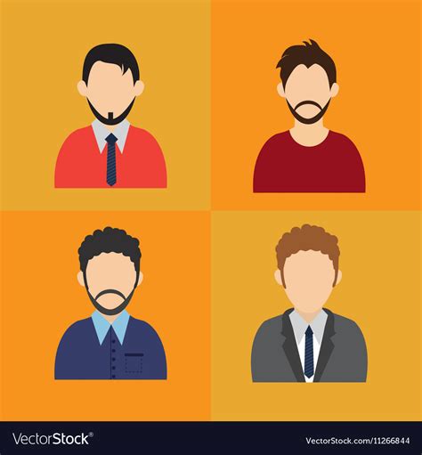 Men Faceless User Avatar Icons Image Royalty Free Vector