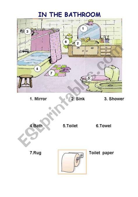 In The Bathroom Furniture Esl Worksheet By Lena68