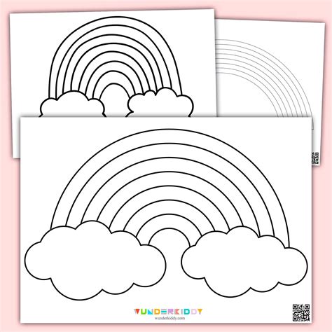 Rainbow Printable Coloring Pages And Craft Template For Preschool