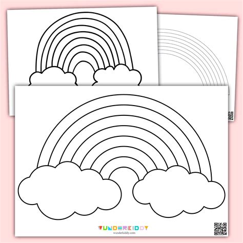 Rainbow Printable Coloring Pages & Craft Template for Preschool