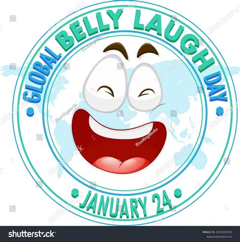 Global Belly Laugh Day Logo Banner เวกเตอร์สต็อก ปลอดค่าลิขสิทธิ์