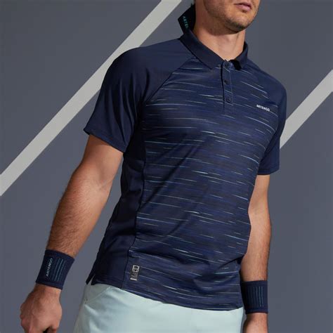 Men S Tennis Polo T Shirt Dry 500 Navy Blue Graphic