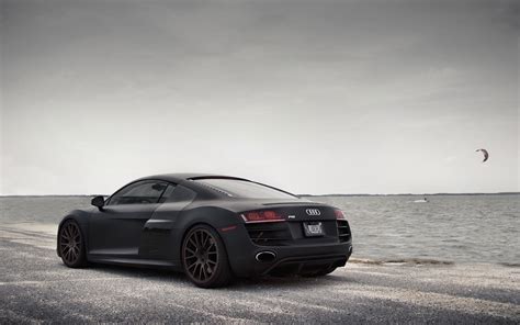 Black Audi On Beach Wallpaper Hd Wallpapers