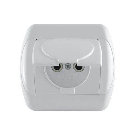 Two Pole Socket Outlet 16a250v 2pe With Cover French Standard
