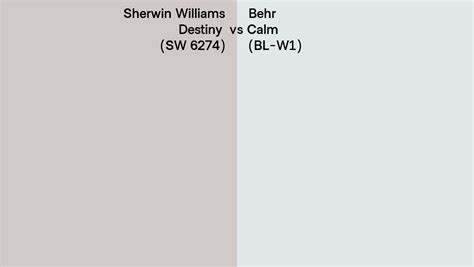 Sherwin Williams Destiny Sw 6274 Vs Behr Calm Bl W1 Side By Side