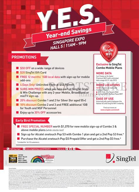 Singtel Highlights Promotions, Early Bird Promotion SITEX 2014 Price List Brochure Flyer Image