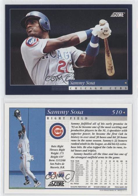 We did not find results for: 1994 Score #510 Sammy Sosa Chicago Cubs Baseball Card | eBay