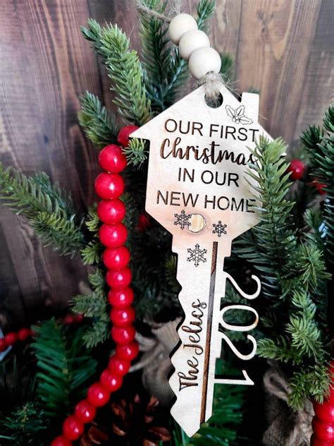 Our First Christmas In Our New Home Key Ornament Personalized Etsy