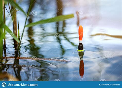 Angling Fishing Float In The Pond Water Catch The Fish Stock Image