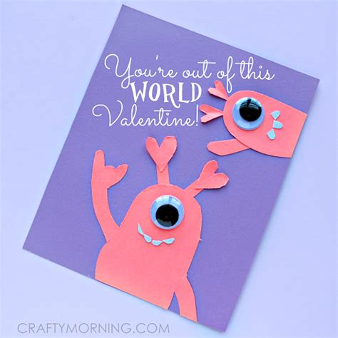 Alien Valentine Card Youre Out Of This World Crafty Morning