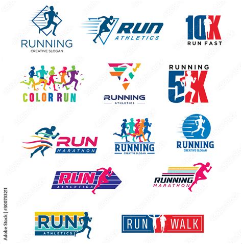 Vecteur Stock Set Of Running Logo Design Vector Stock Symbol Running