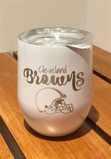 Cleveland Browns 10oz Opal Stemless Wine Stainless Steel Tumbler