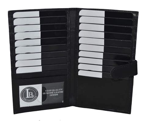 Durable Black Leather Mens Checkbook Checkbooks For Men Bifold