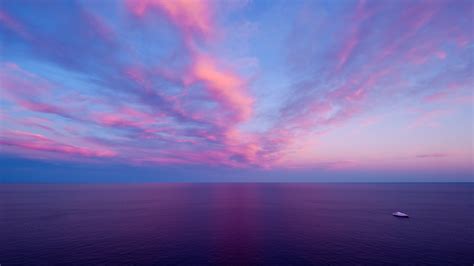 Pink Ocean Sunset Hd Wallpaper Background Image 1920x1080 Id
