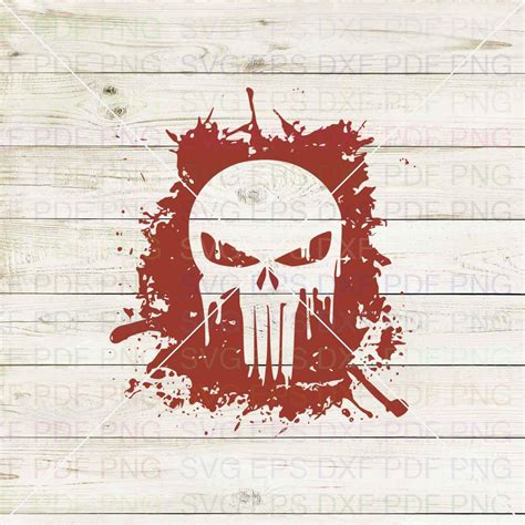 Punisher Silhouette 032 Svg Dxf Eps Pdf Png Cricut Cutting Etsy