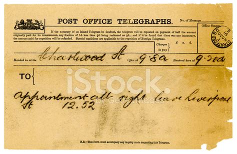 British Telegram From 1891 Stock Photos