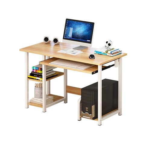 If you choose one with hooks, you'll even have a dedicated spot for your favourite coffee or teacups. Amy Computer Desk Desktop Desk Modern Home Desk Simple ...