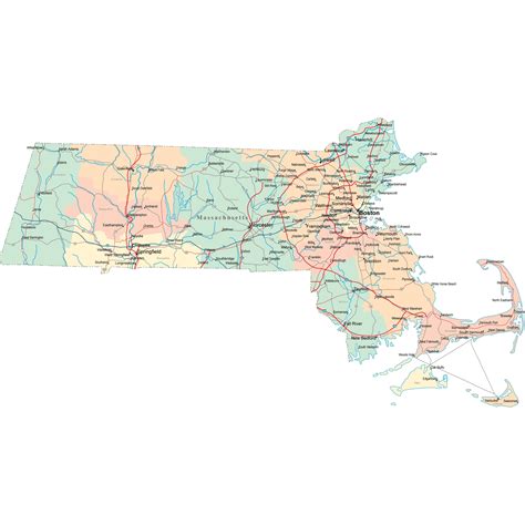 Massachusetts Road Map Ma Road Map Massachusetts Highway Map