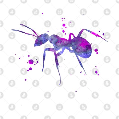 Purple Ant Watercolor Painting Ant T Shirt Teepublic