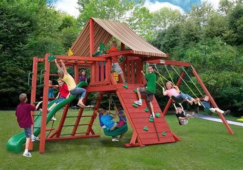 All around playtime patio with canopy™ is rated 4.8 out of 5 by 119. Sun Climber II Wooden Play Sets | Swingset Accessories