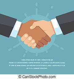 Abstract Handshake Business Agreement Concept Mix Race African American Businessmen Hand Shake