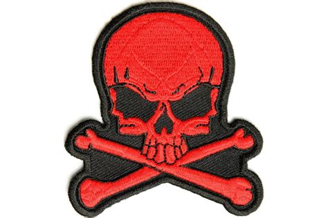 small red skull and cross bones biker patch skull patches thecheapplace
