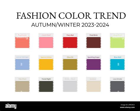 Fashion Color Trend Autumn Winter 2023 2024 Trendy Colors Palette
