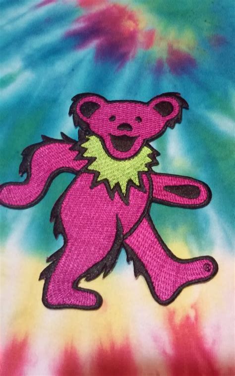 Dancing Bear Patch Grateful Dead Patch Jerry Bear Purple Etsy