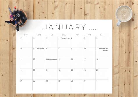 2020 Monthly Printable And Editable Calendar Pdf A4 And Letter