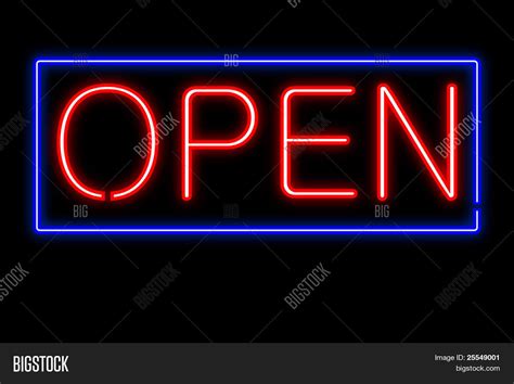 Neon Open Sign Vector Vector And Photo Free Trial Bigstock