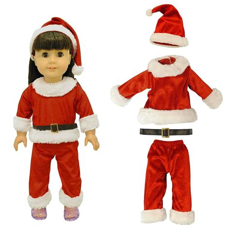 Doll Clothes Beautiful Santa Christmas Dress Outfit Fits American