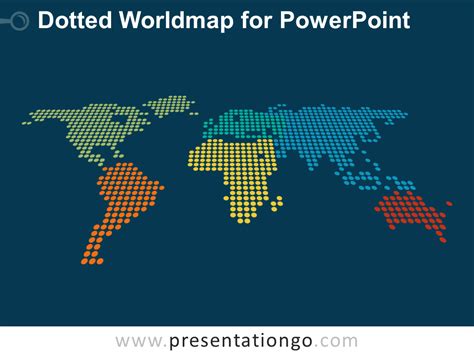 Dotted Worldmap W Pins For Powerpoint Presentationgo Gambaran