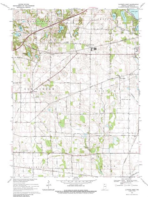 Laporte West Topographic Map 124000 Scale Indiana