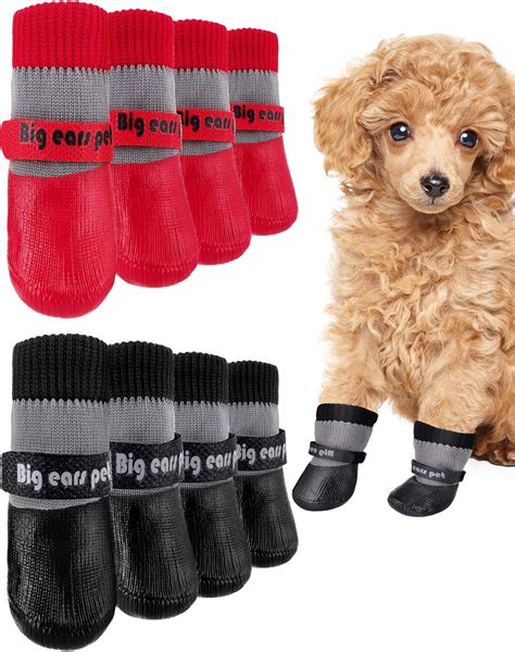 Weewooday 8 Pieces Dog Socks Non Slip Paw Protector