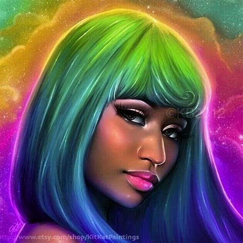 Ombré Art Nicki Minaj Cartoon Poster Prints Celebrity Artwork