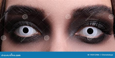 Mysterious Witch With Spooky Eyes Closeup Stock Photo Image Of