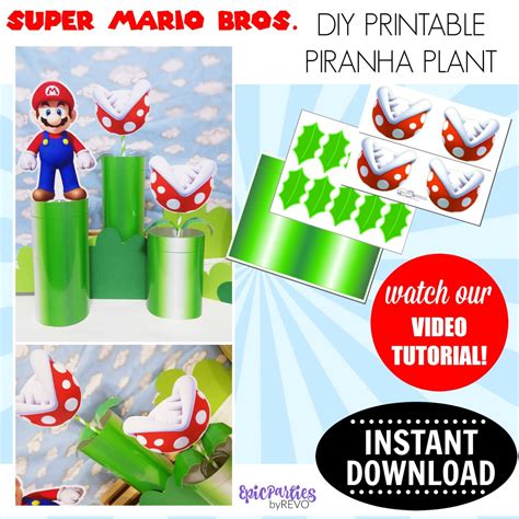 Super Mario Bros Printable Piranha Plant Instant Download Etsy